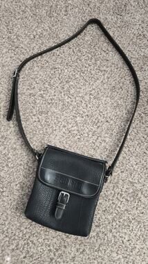 VINTAGE ESPRIT Black Crossbody Messenger Bag Purse Top Handle Travel Y2K 80s 90s
